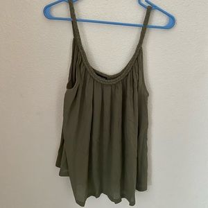 TopShop: Green Braided Strap Flowy Tank (Excellent Condition)